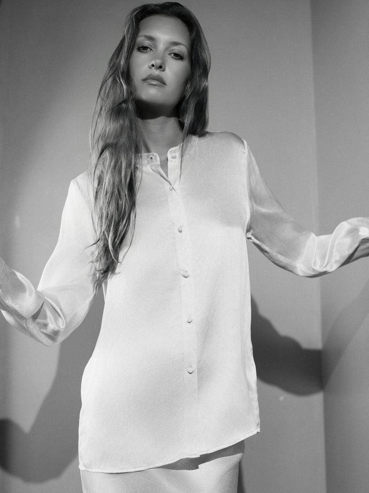 Laura Blouse - Sky Blue Snake