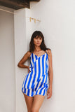 Silk Short - Blue Stripe