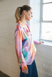 Daria French Cuff Silk Blouse - Pink Prism
