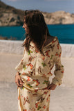 Daria French Cuff Silk Blouse - Soft Butterfly
