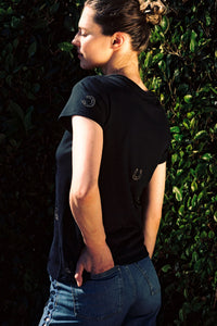 Embroidered Cotton T-Shirt - Black Horseshoe