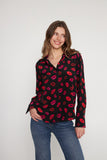 Daria French Cuff Silk Blouse - Parisian Lip