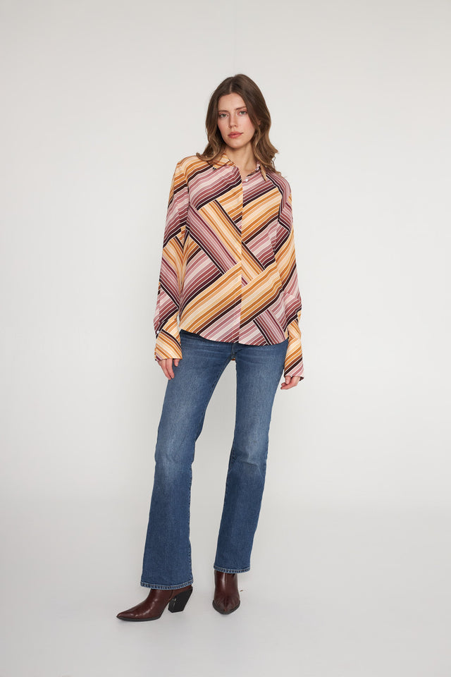 Sophie Blouse - Bardot Stripe
