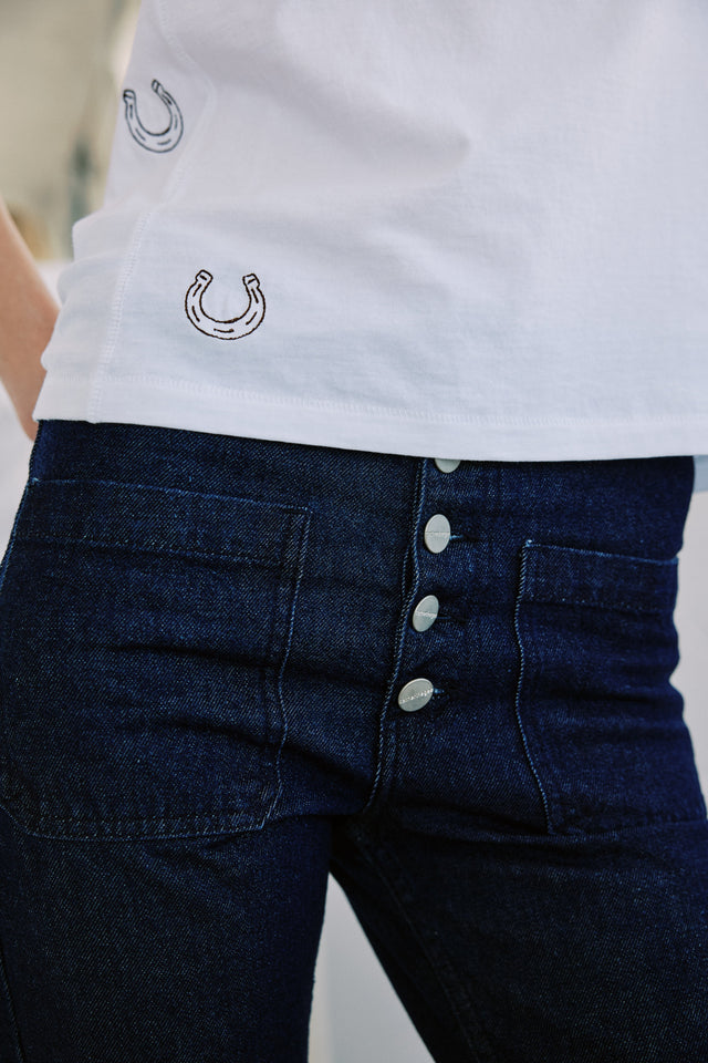 Embroidered Cotton T-Shirt - Horseshoe