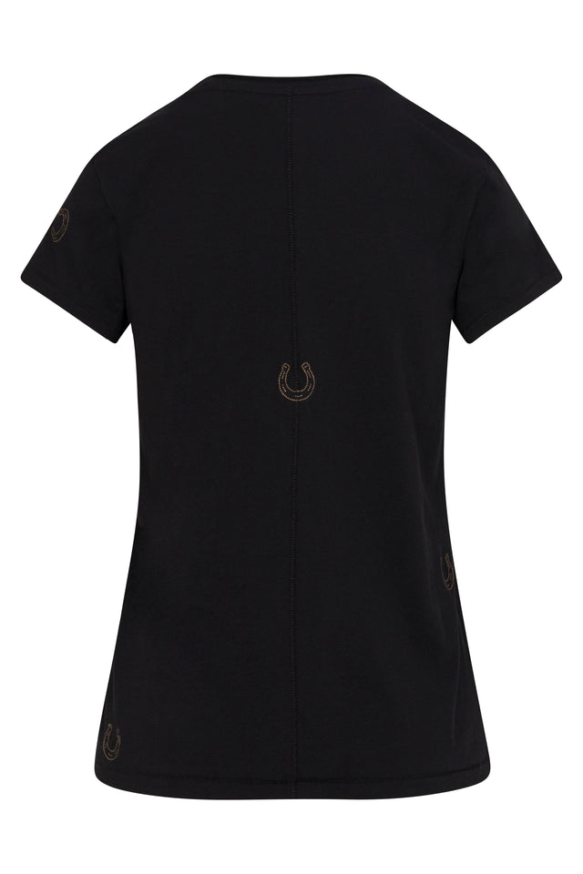 Embroidered Cotton T-Shirt - Black Horseshoe