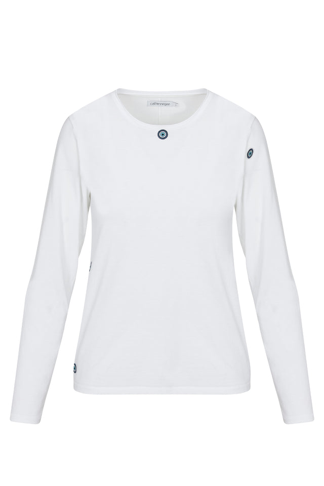 Embroidered Cotton T-Shirt Long Sleeve - Third Eye