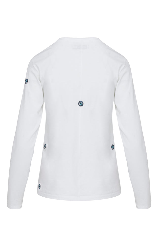 Embroidered Cotton T-Shirt Long Sleeve - Third Eye