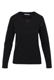 Embroidered Cotton T-Shirt Long Sleeve - Black Horseshoe