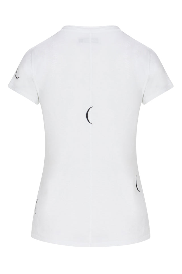Embroidered Cotton T-Shirt - Crescent