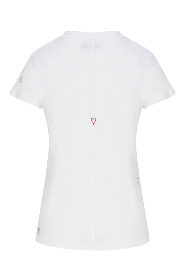 Embroidered Cotton T-Shirt - Red Heart