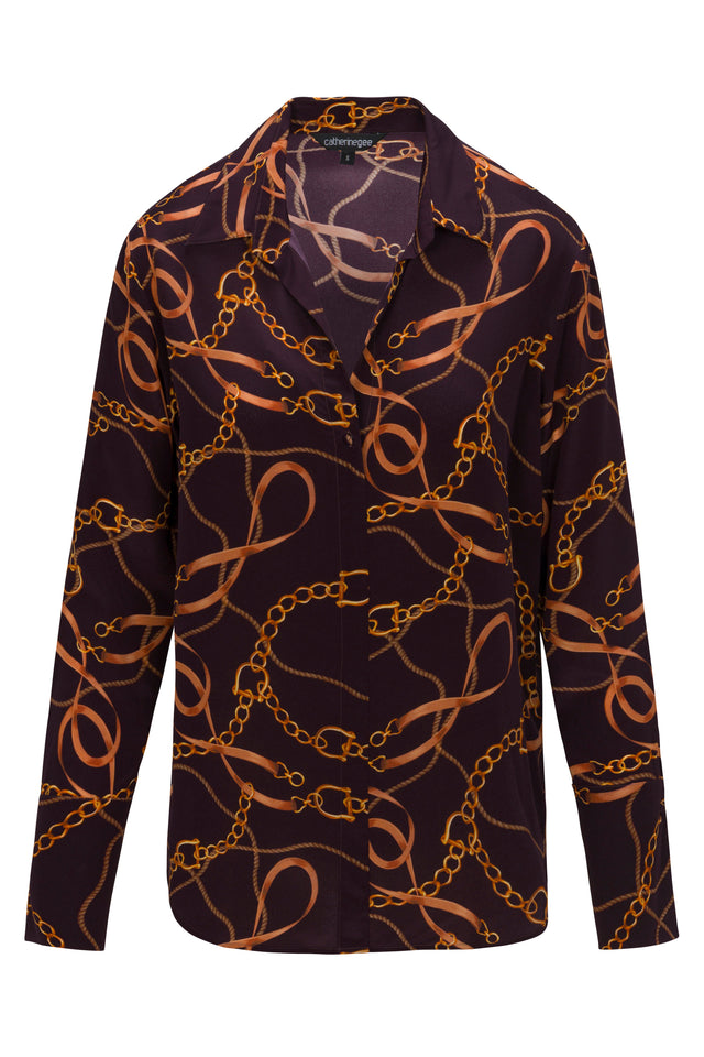 Daria French Cuff Silk Blouse - Birkin Equestrian