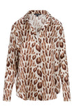 Daria French Cuff Silk Blouse - Oat Leopard