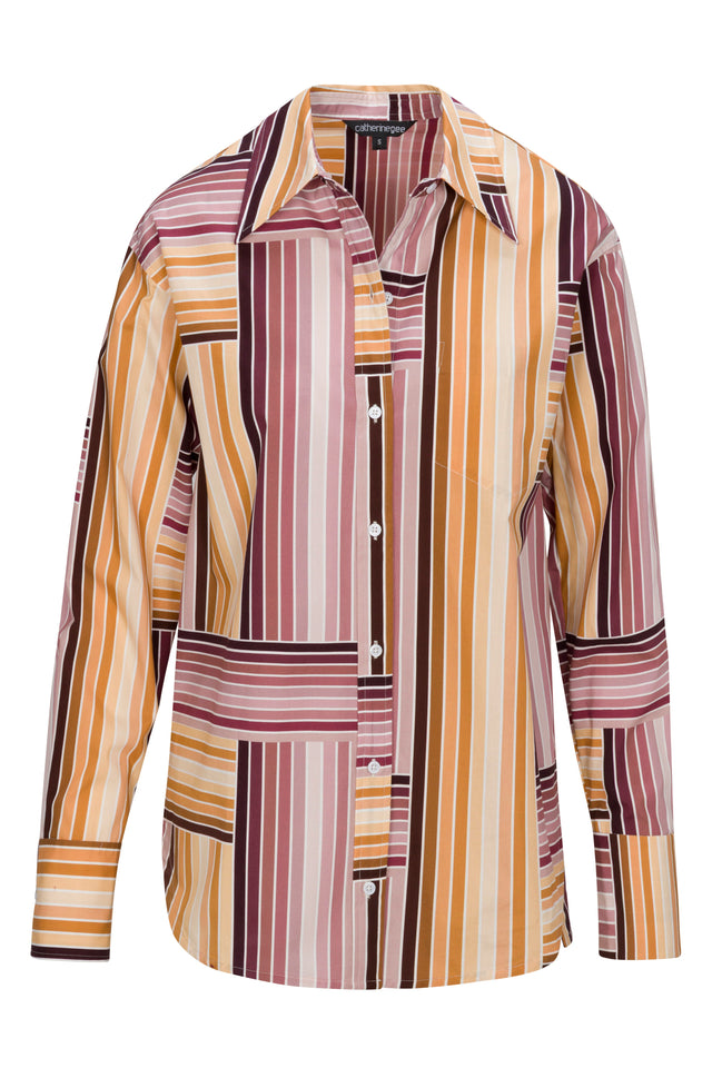 Eli Boyfriend Blouse - Bardot Stripe