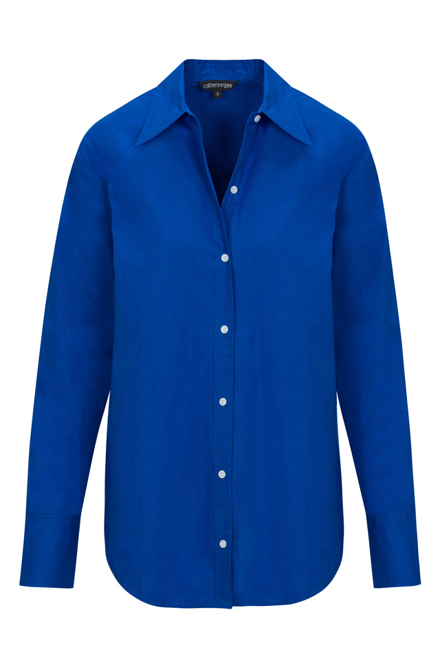 Eli Boyfriend Blouse - Cerulean Blue