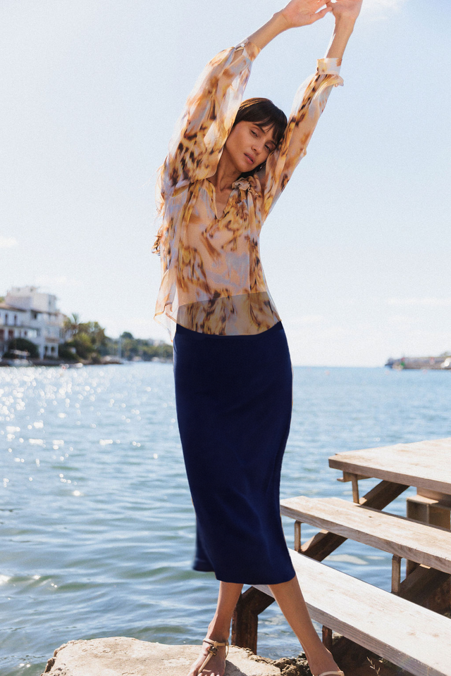 Siena Slip Skirt - Midnight Navy