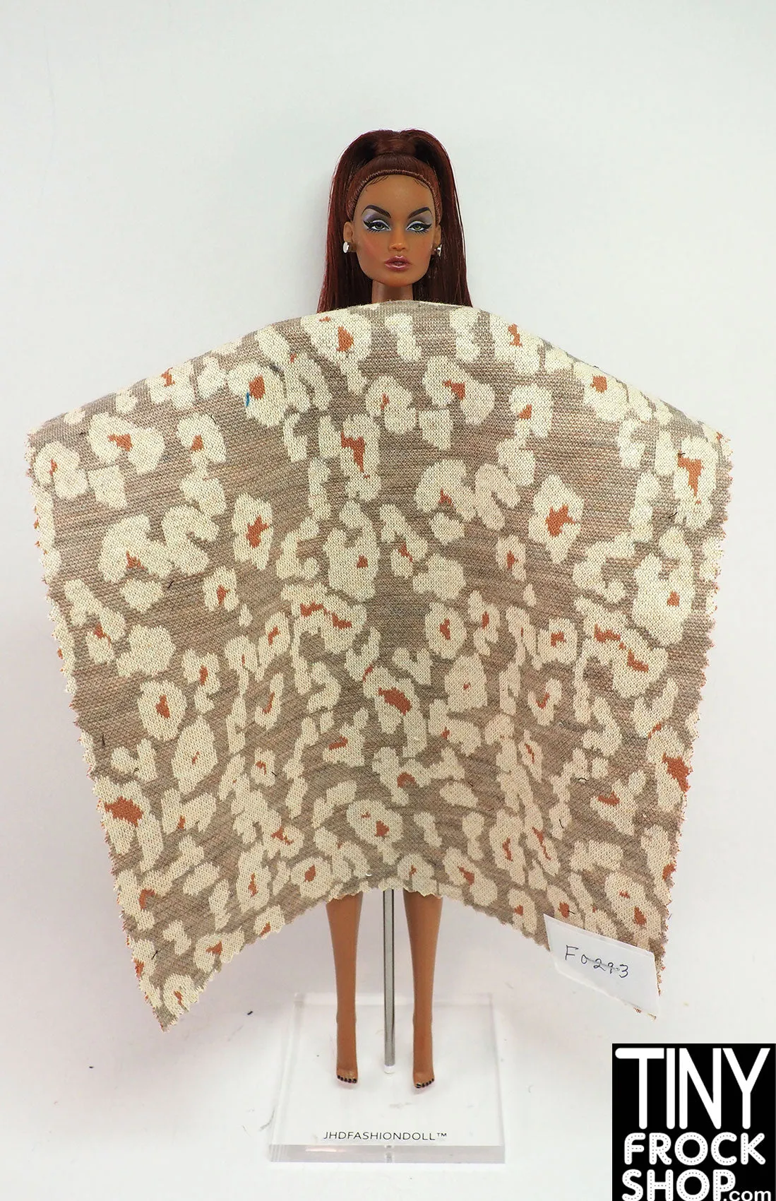 12" Fashion Doll F0293 Beige Spots on Tan Fabric