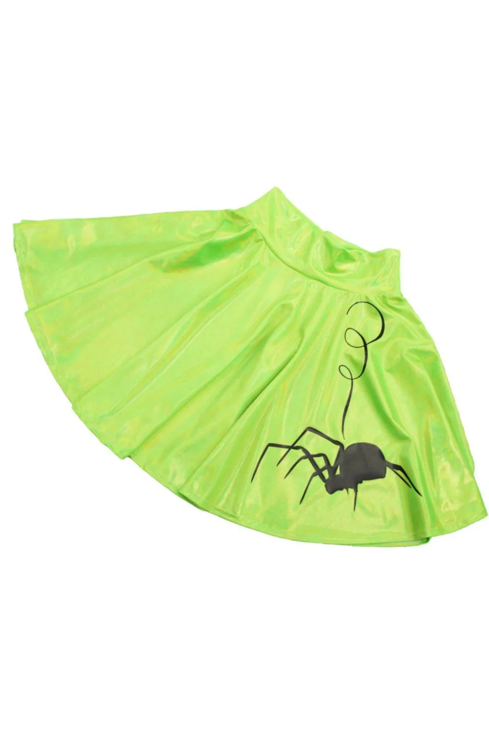 19" Lime Green Holographic Spider Skirt