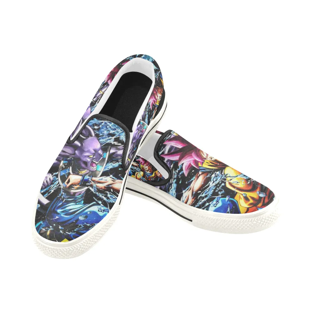 Beerus vs goku Men's Unusual Slip-on Canvas Shoes