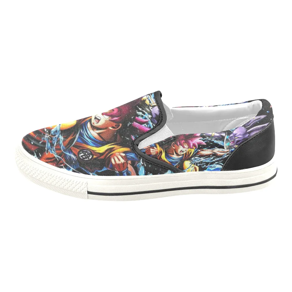 Beerus vs goku Men's Unusual Slip-on Canvas Shoes