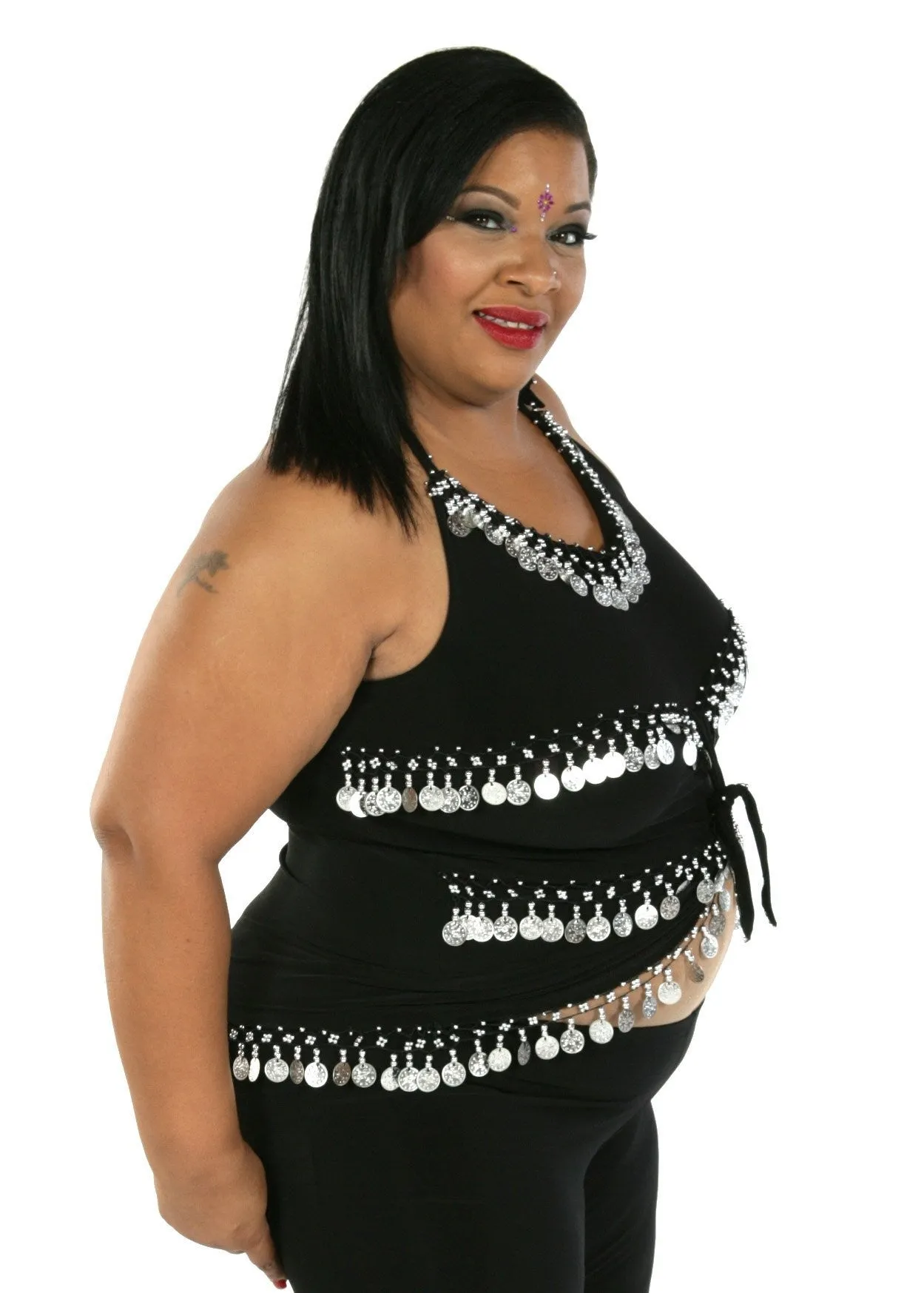 Belly Dance Plus Sized Lycra Stretchy Tank-Top | KARSILAMA