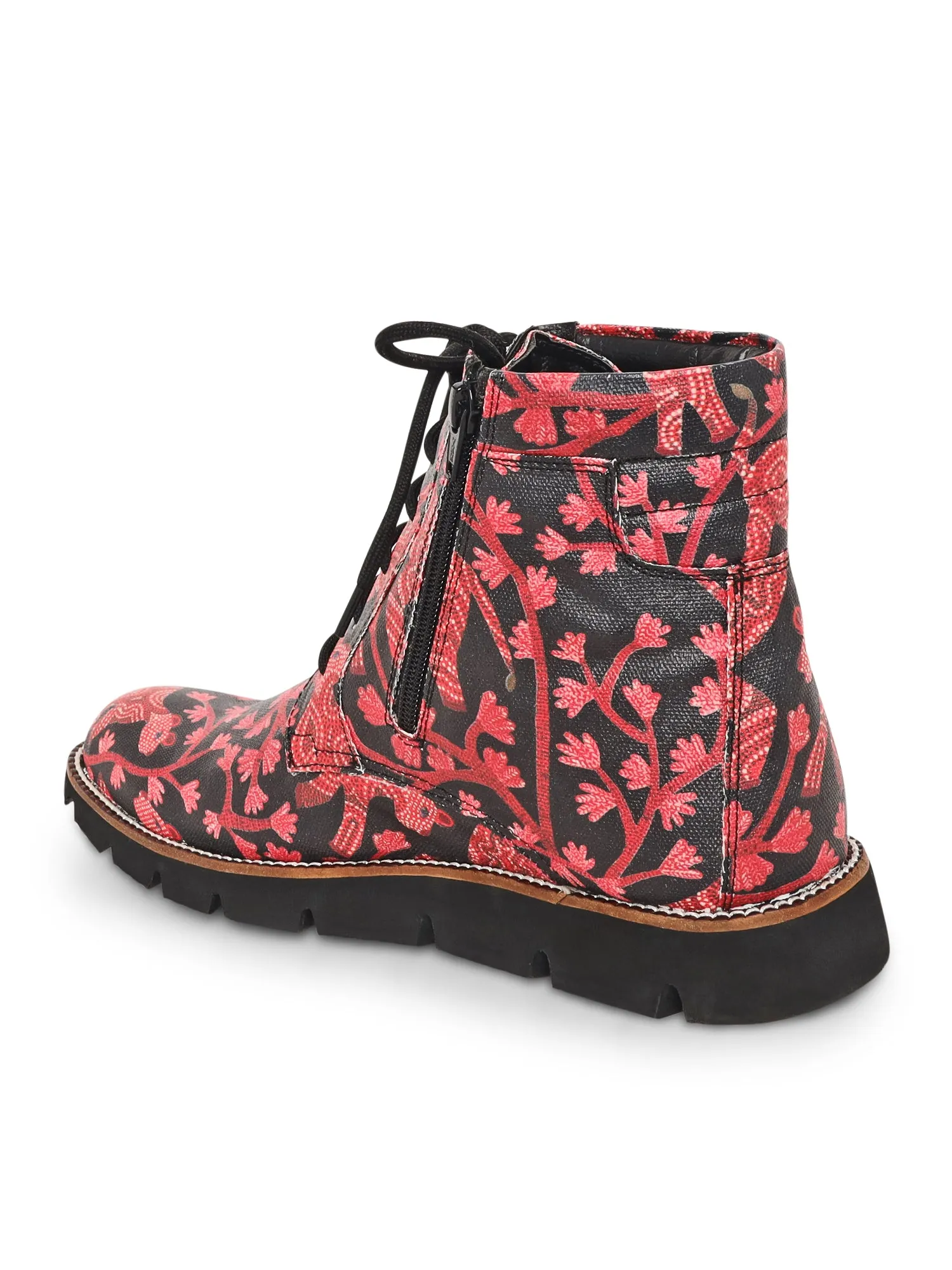 Bhil Art Red & Black Boots