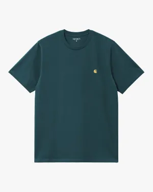 Carhartt WIP S/S Chase Tee - Duck Blue / Gold