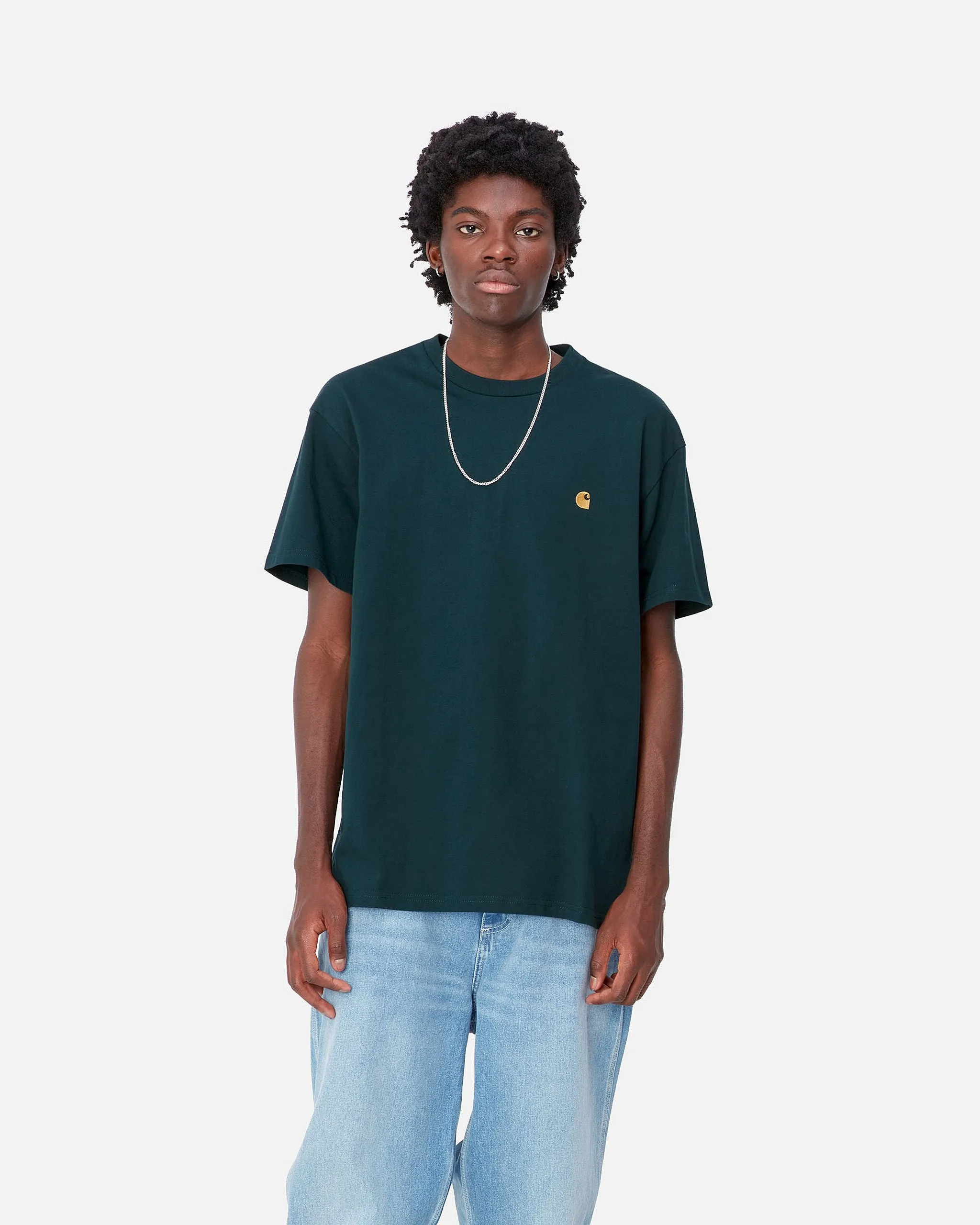 Carhartt WIP S/S Chase Tee - Duck Blue / Gold