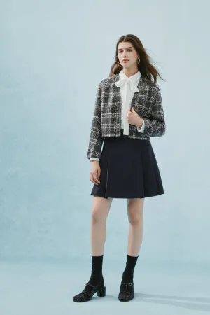 Cropped Check Tweed Jacket