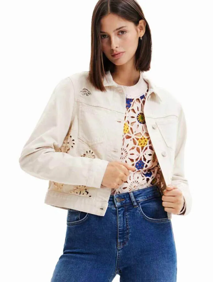 Die-Cut Denim Jacket in Raw