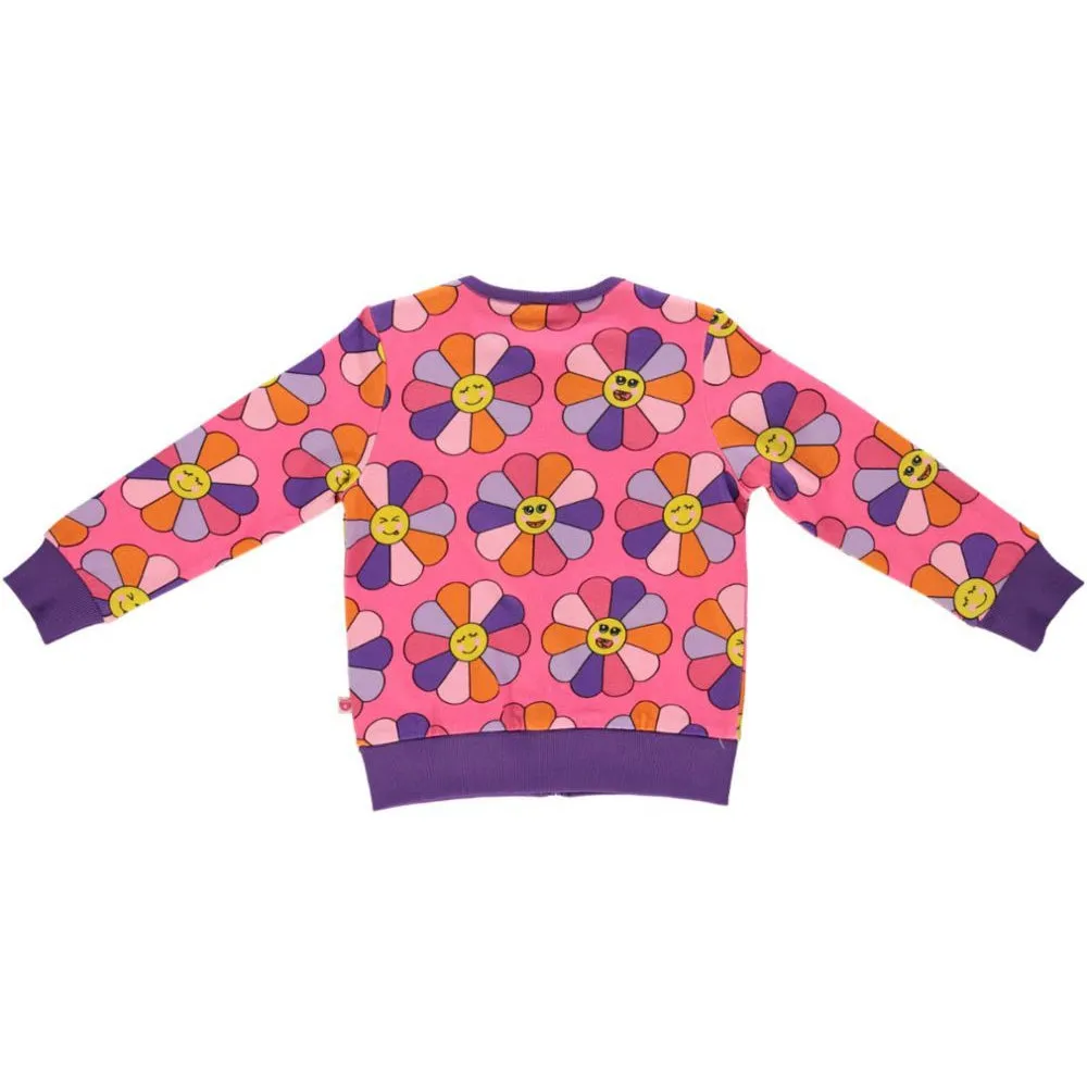 Flower Sweatshirt With Zipper - 1 Left Size 11-12 years