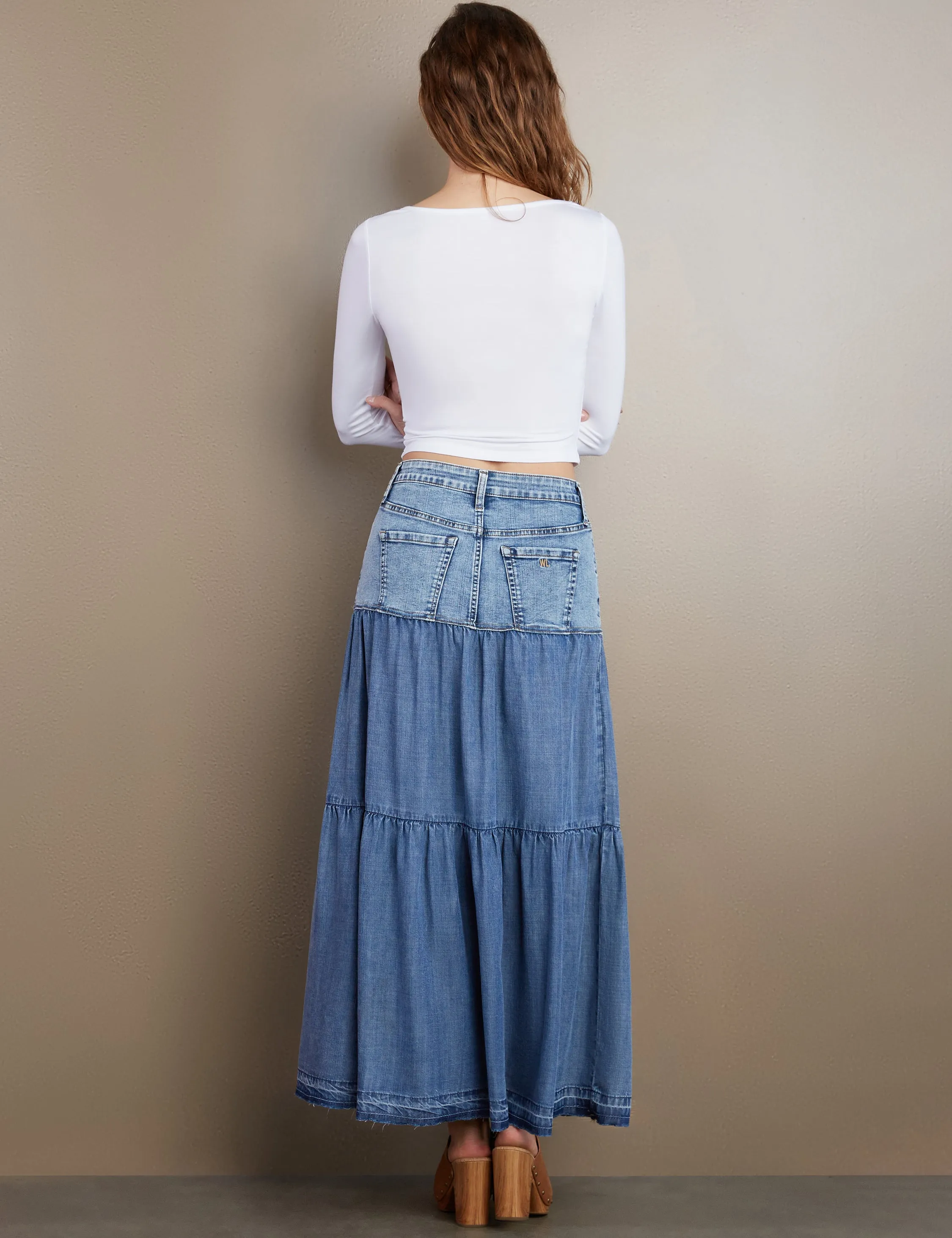 Fun Denim Maxi Skirt