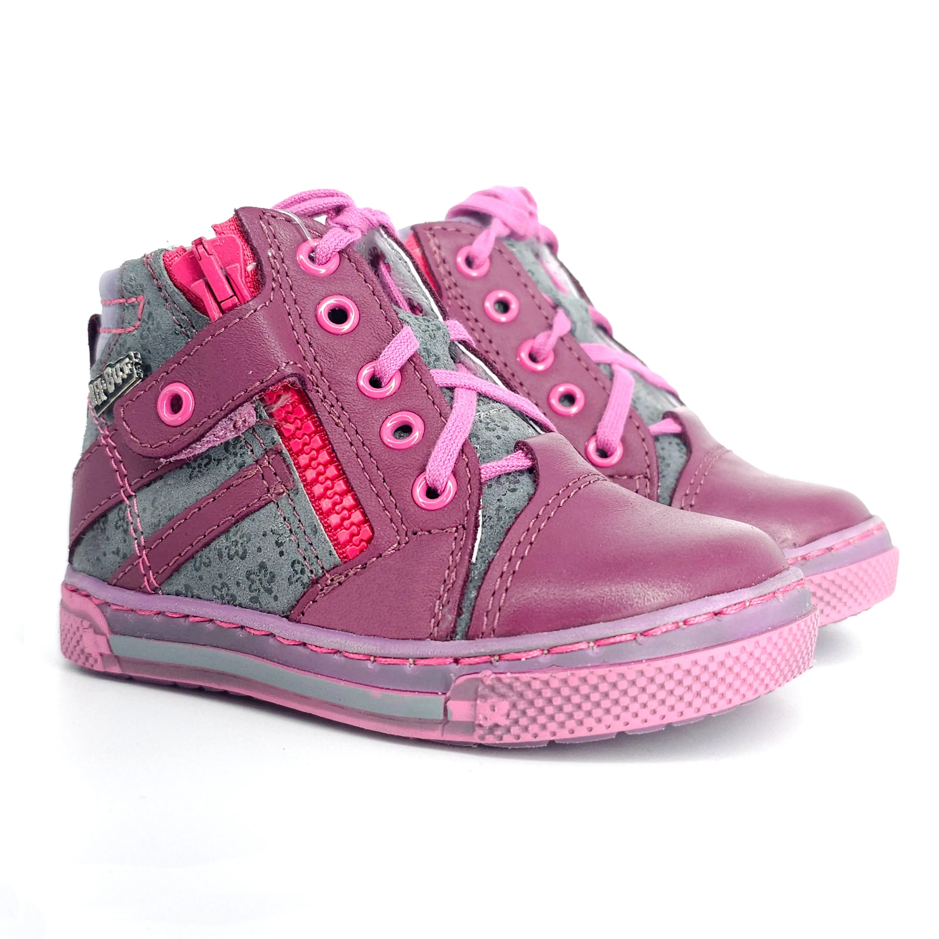 Girls High Zip Shoe In Purple