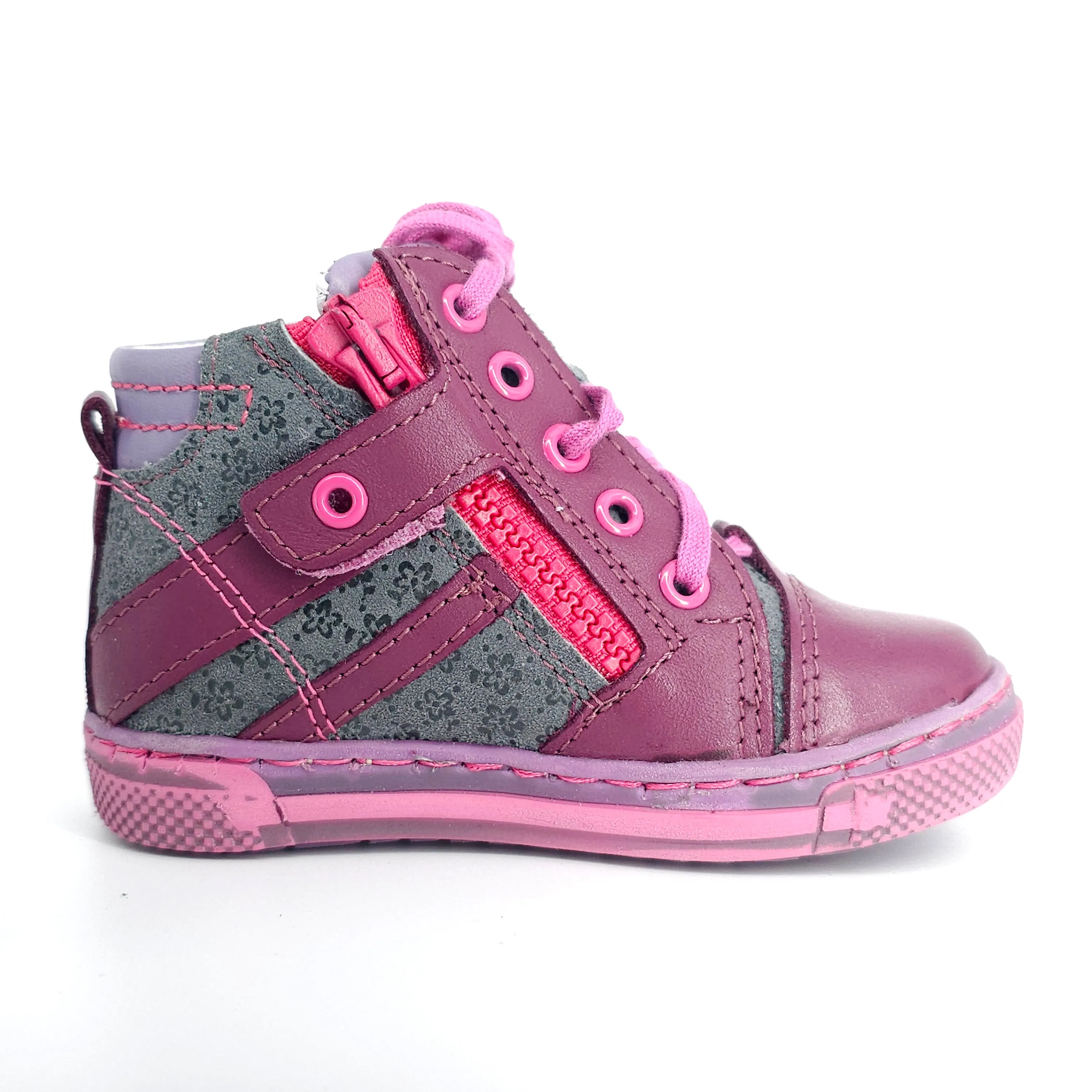 Girls High Zip Shoe In Purple