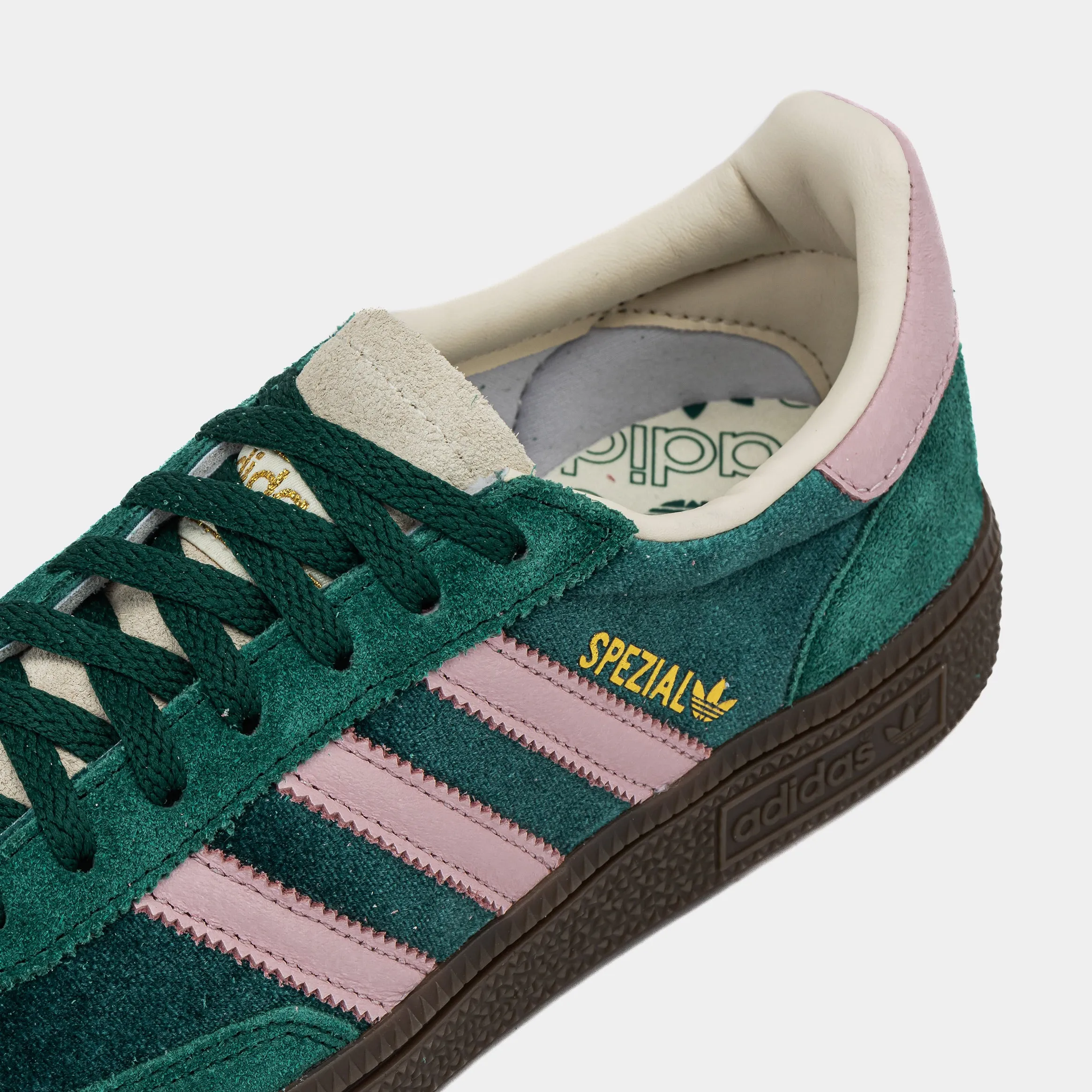 Handball Spezial Velvet Womens Lifestyle Shoes (Green/Pink)