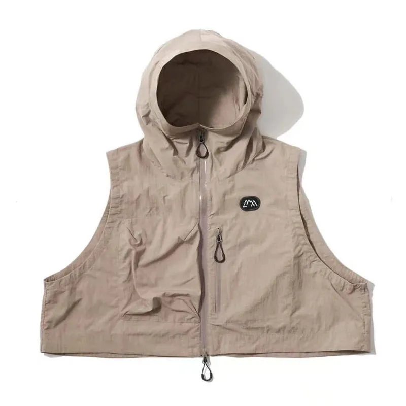 Japanese Vintage Waterproof Short Coats with Folding Hooded Jackets