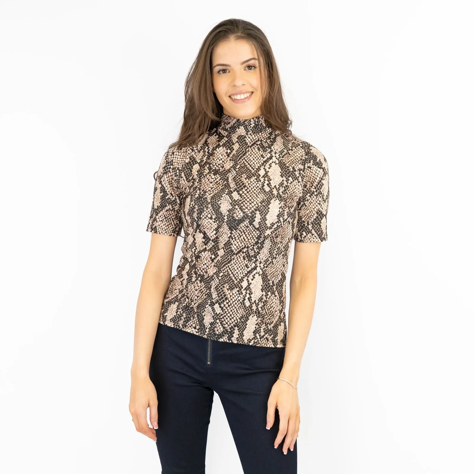 Karen Millen Short Sleeve Animal Print Tops