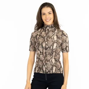 Karen Millen Short Sleeve Animal Print Tops