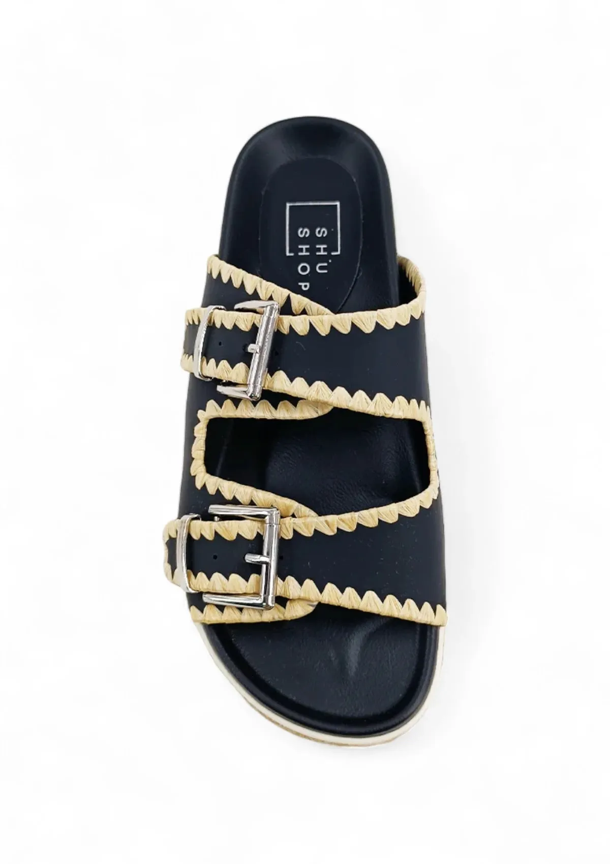 Laura 2-Buckle Sandal - Black