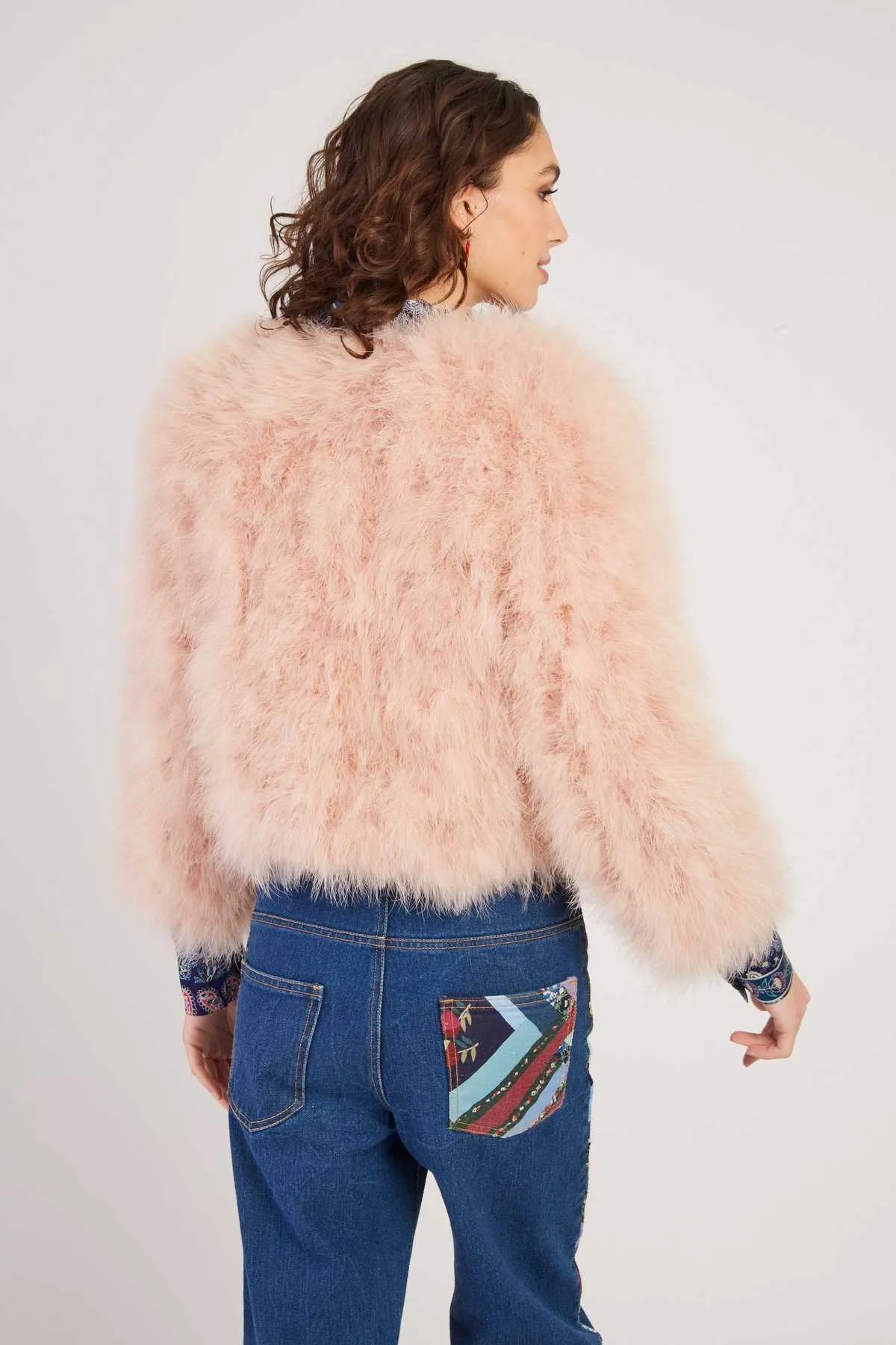 Linette Feather Jacker -Blush