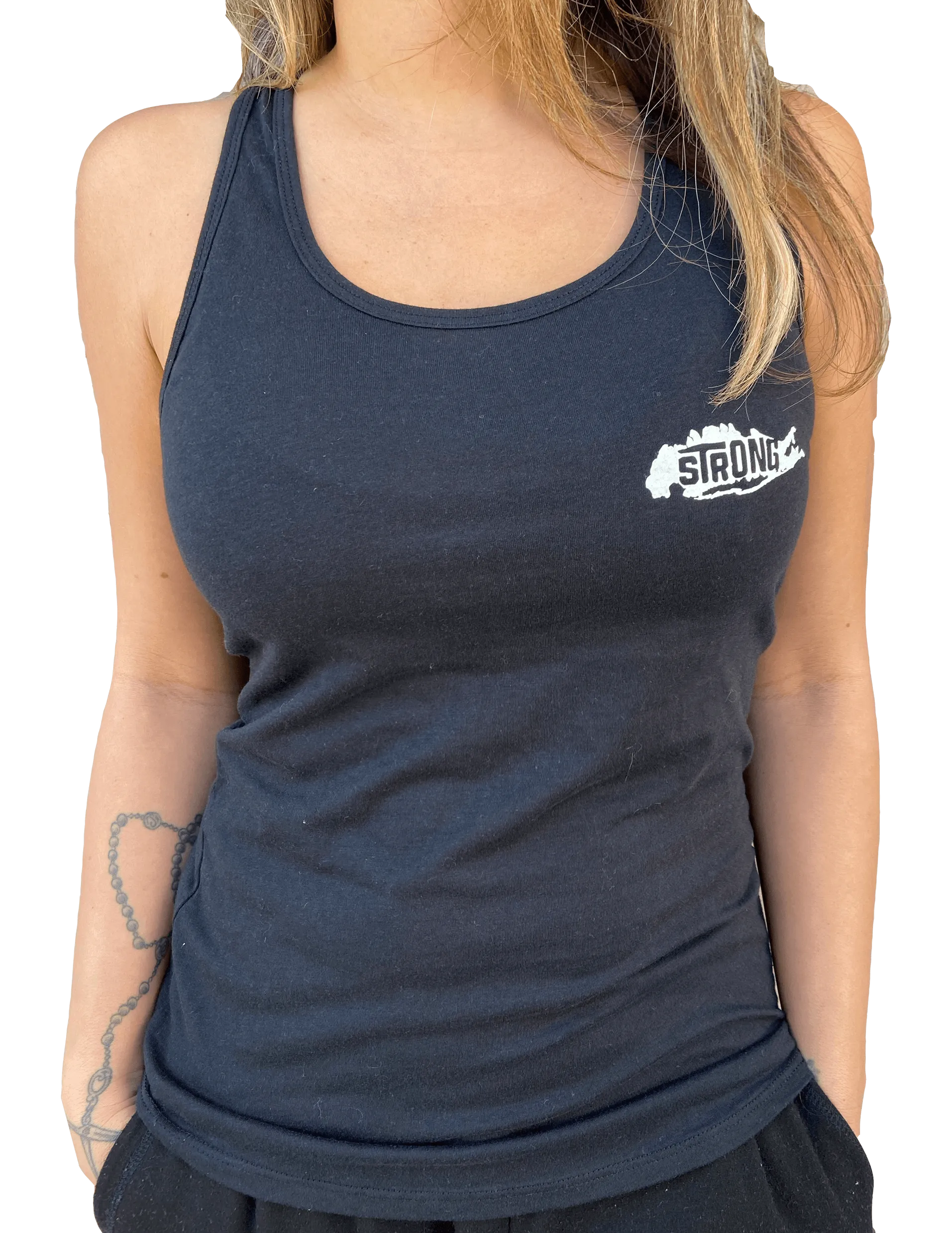 Long Island Strong Racer Back Tank - Black