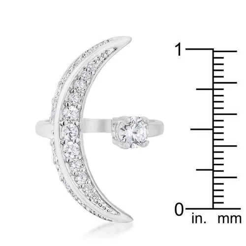 Luna .75ct CZ White Gold Rhodium Delicate Ring