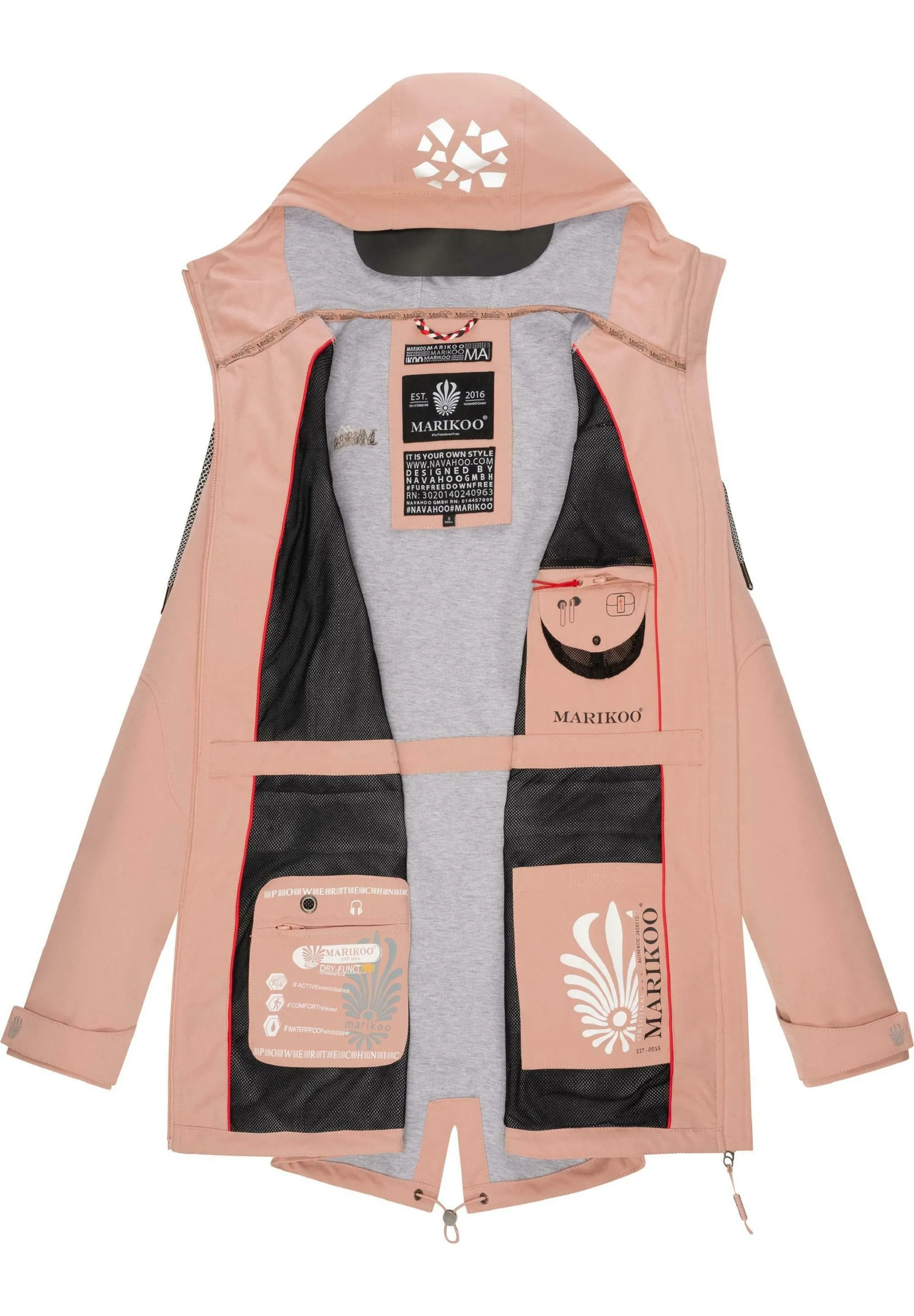 Marikoo raincoat with hood, pink