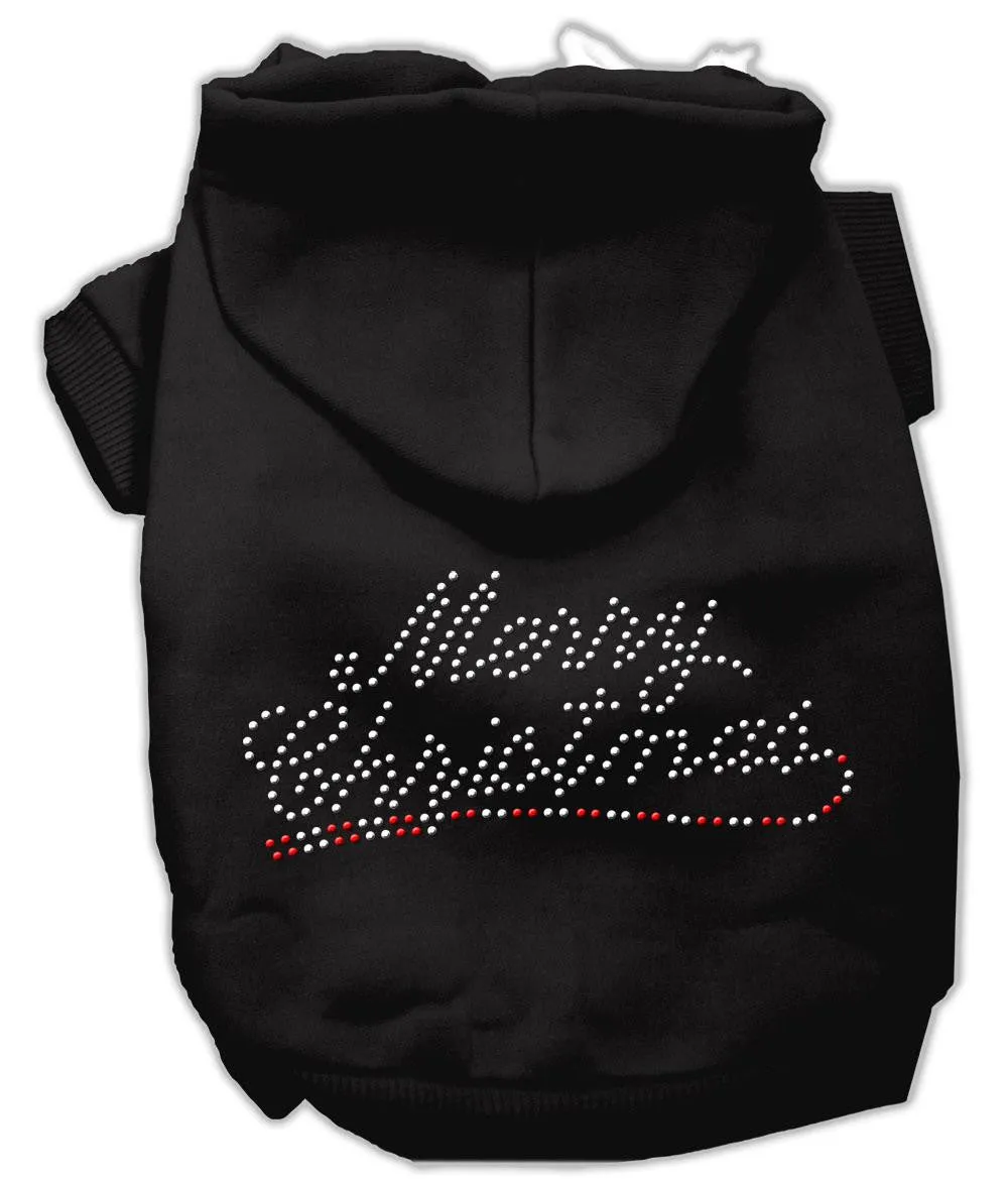 Merry Christmas Rhinestone Hoodies Black XXL (18)