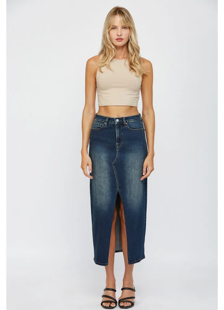 Midi Slit Skirt in Rafferty by Mica Denim