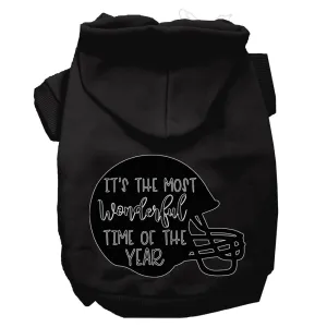 Most Wonderful Time Of The Year (football) Screen Print Dog Hoodie Black M