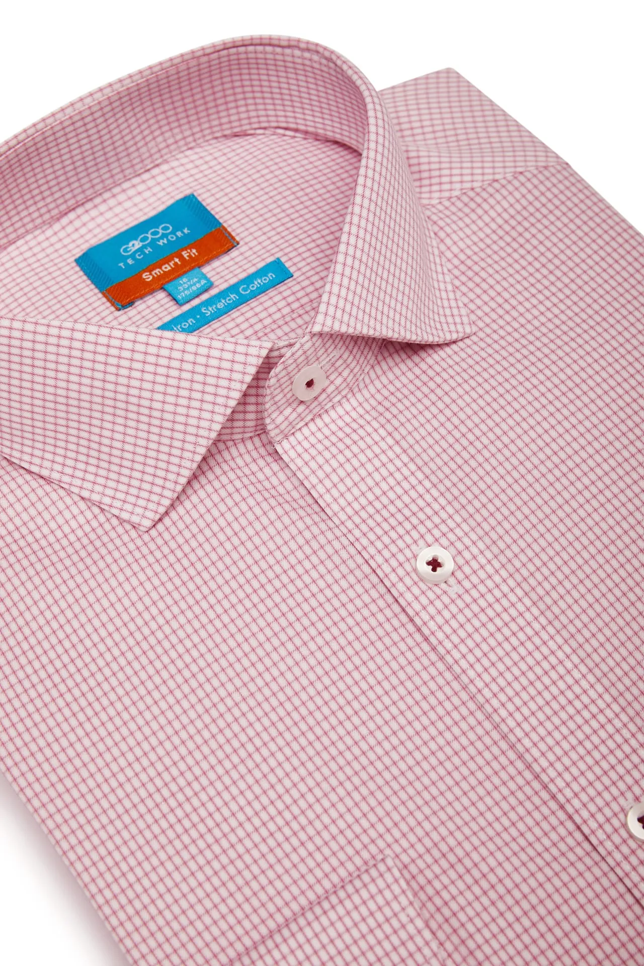 Non-Iron Cotton Stretch Smart Fit Check Shirt