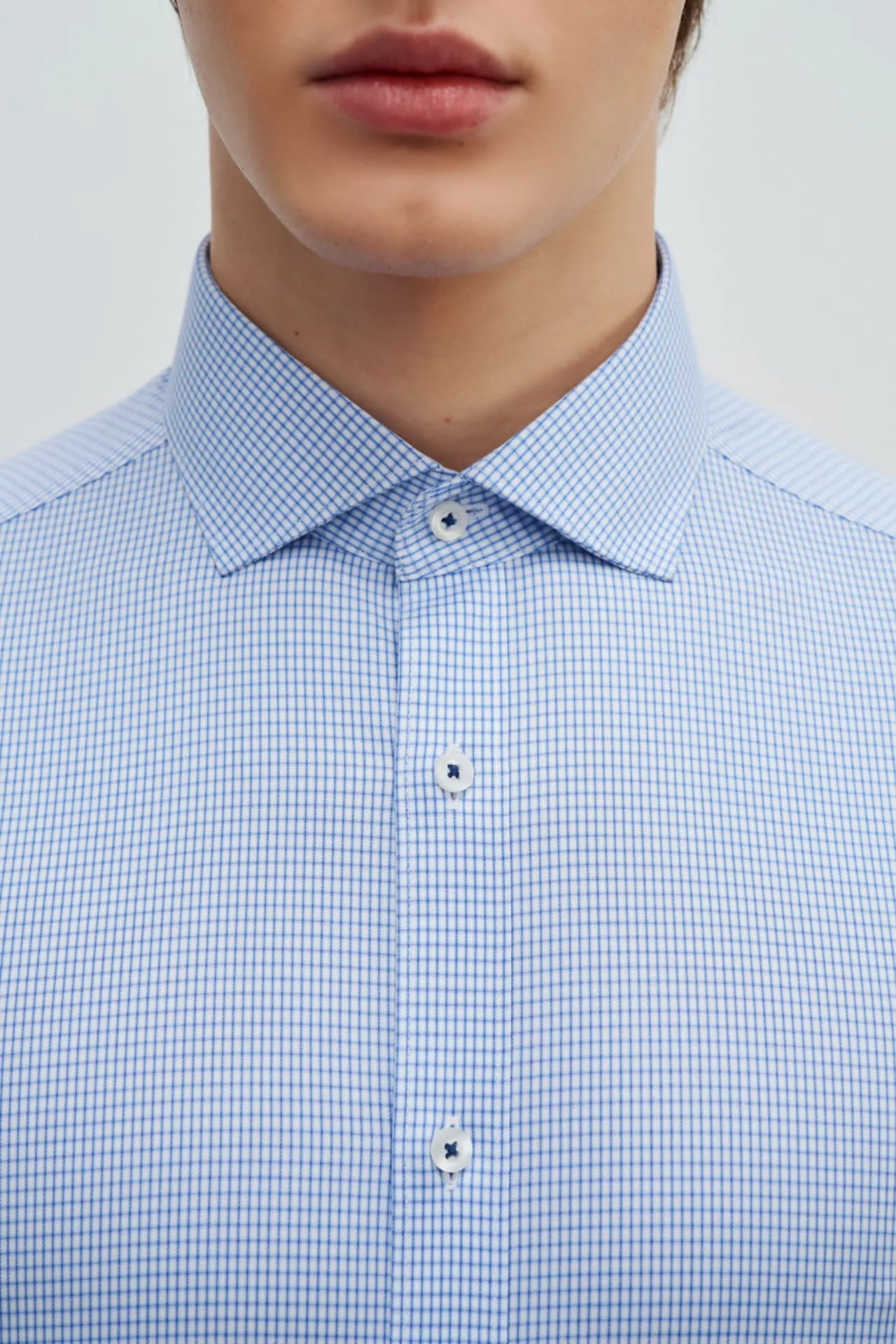 Non-Iron Cotton Stretch Smart Fit Check Shirt