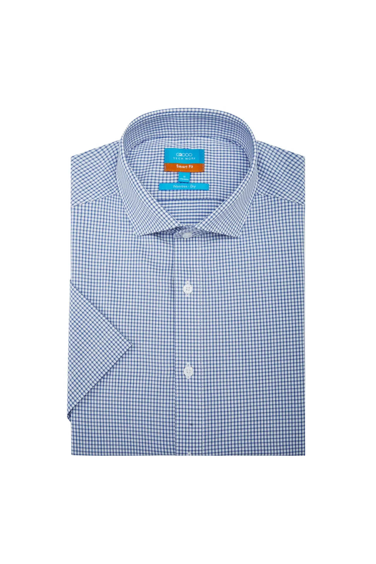 Non-Iron Quick Dry Smart Fit Check Short Sleeve Shirt