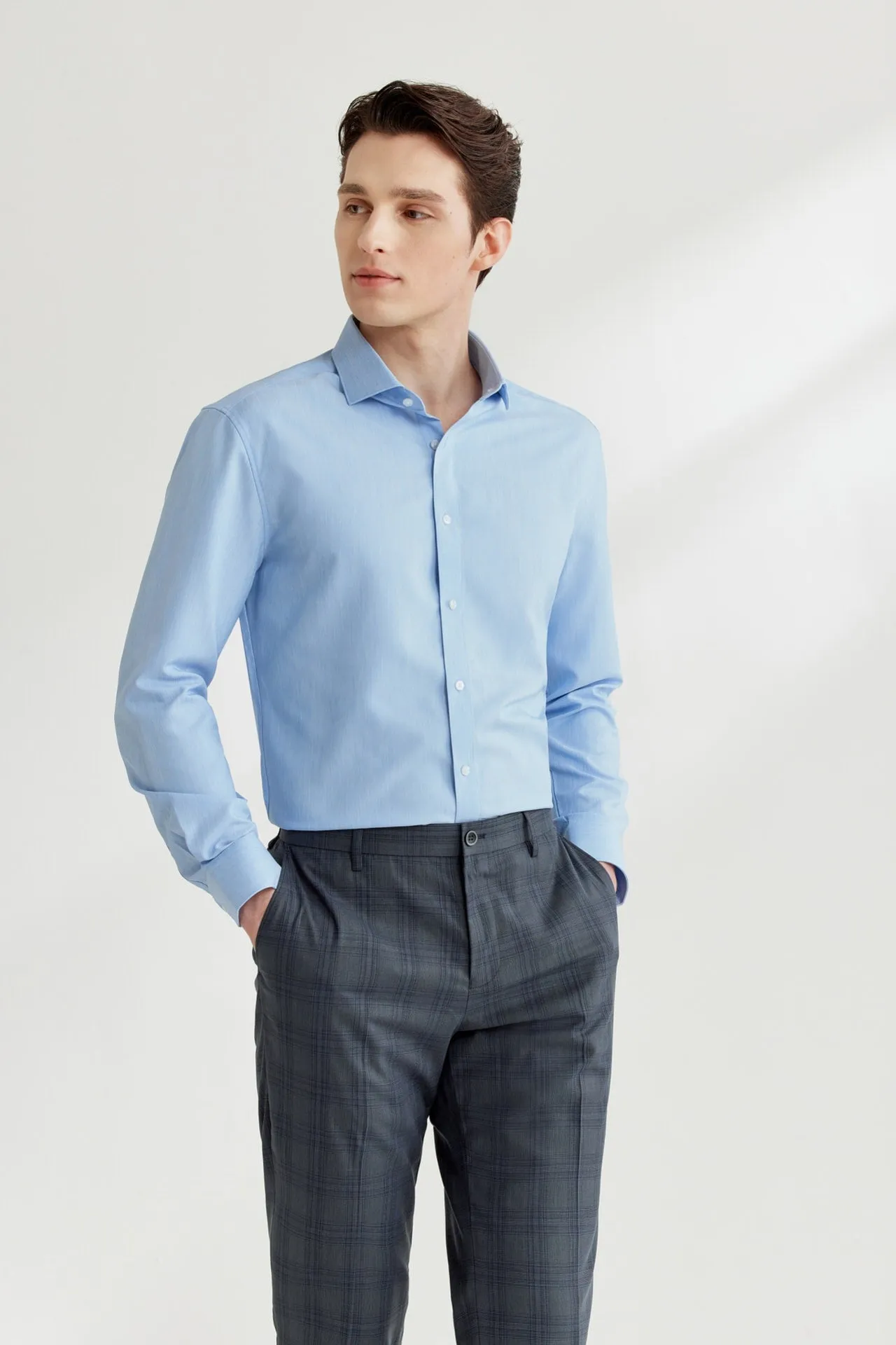 Non-Iron Quick Dry Smart Fit Semi Solid Shirt