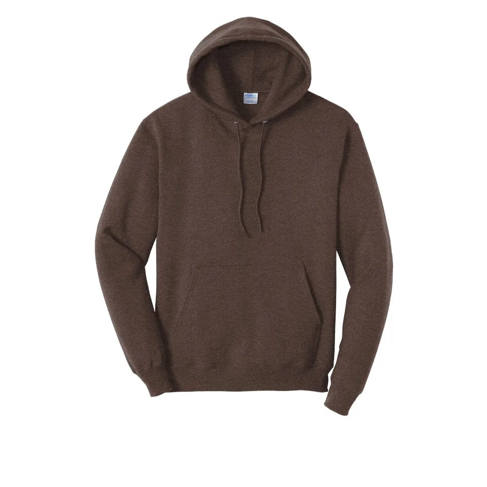 Port & Company® Core Fleece Pullover Hooded Sweatshirt - Heather Dark Chocolate Brown